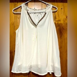 Elegant Cream Sleeveless Tank Top